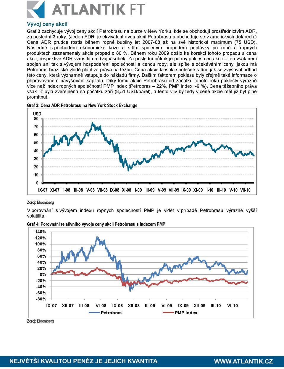 Následně s příchodem ekonomické krize a s tím spojeným propadem poptávky po ropě a ropných produktech zaznamenaly akcie propad o 8 %.