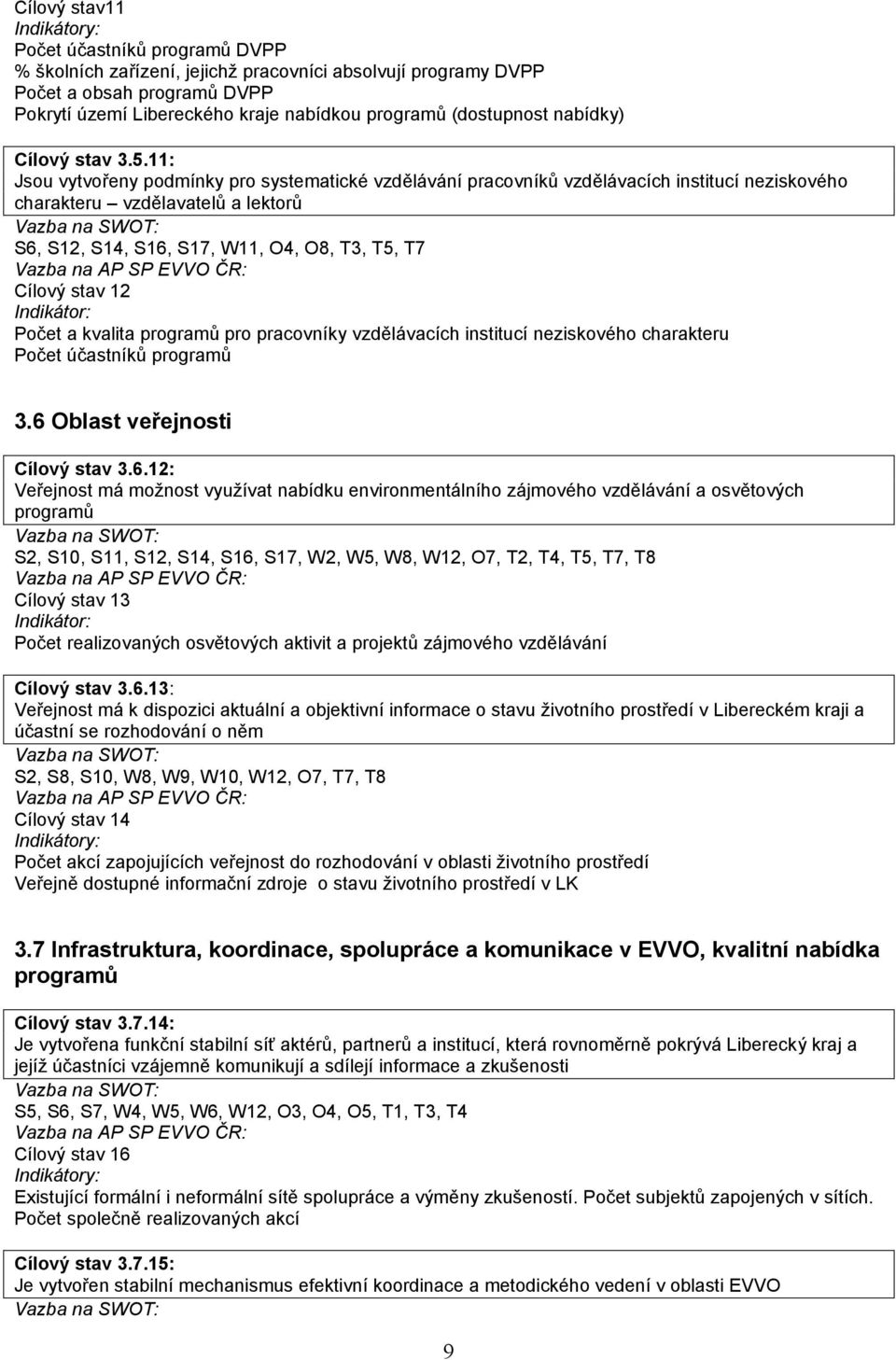 11: Jsou vytvořeny podmínky pro systematické vzdělávání pracovníků vzdělávacích institucí neziskového charakteru vzdělavatelů a lektorů S6, S12, S14, S16, S17, W11, O4, O8, T3, T5, T7 Cílový stav 12