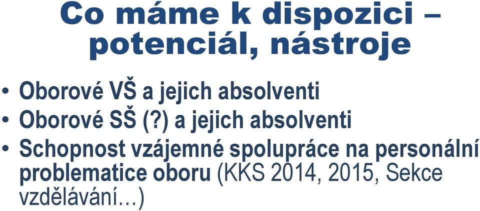 ) a jejich absolventi Schopnost vzájemné