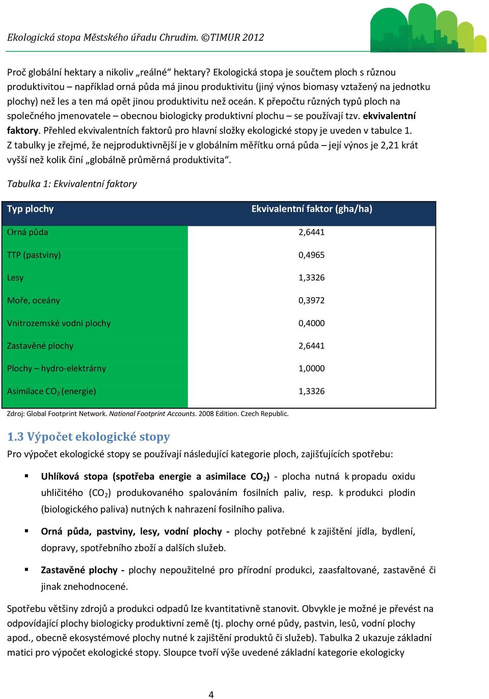 K přepočtu různých typů ploch na společného jmenovatele obecnou biologicky produktivní plochu se používají tzv. ekvivalentní faktory.