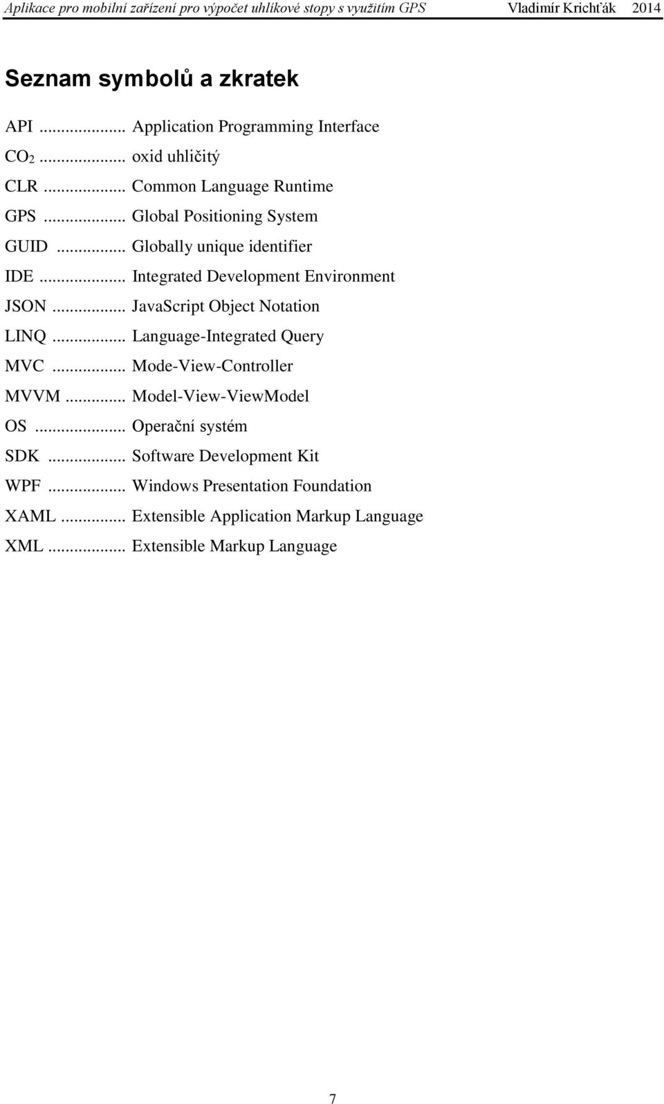 .. JavaScript Object Notation LINQ... Language-Integrated Query MVC... Mode-View-Controller MVVM... Model-View-ViewModel OS.