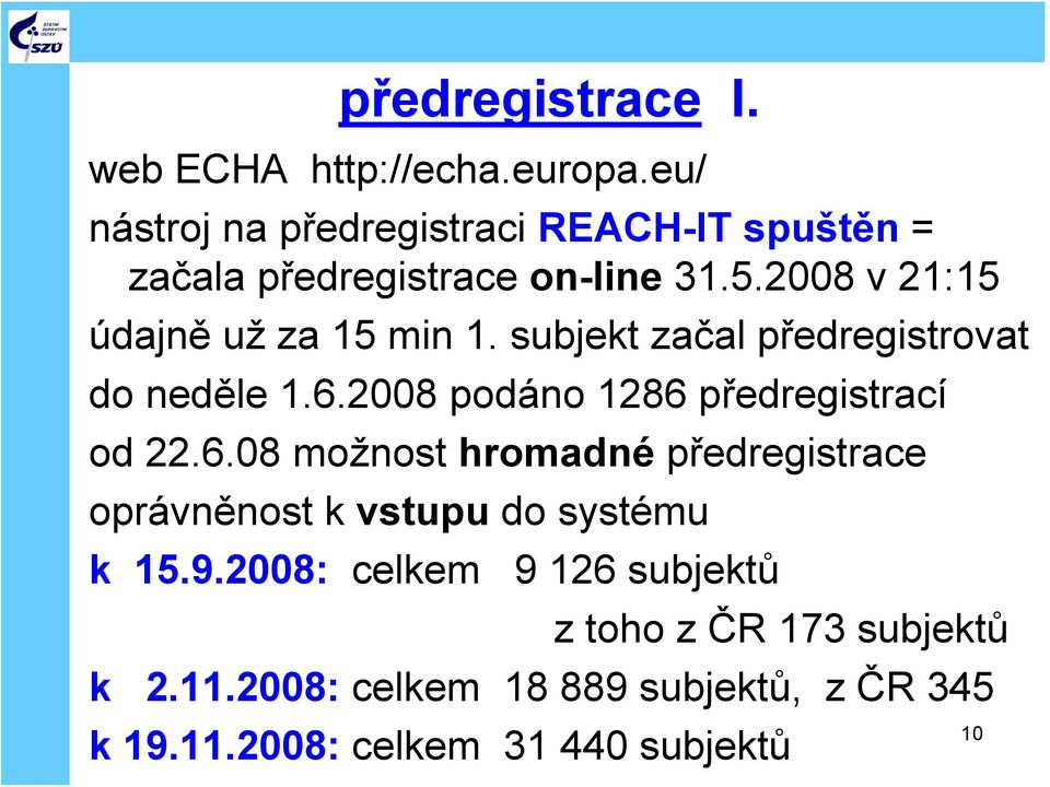 2008 v 21:15 údajně už za 15 min 1. subjekt začal předregistrovat do neděle 1.6.