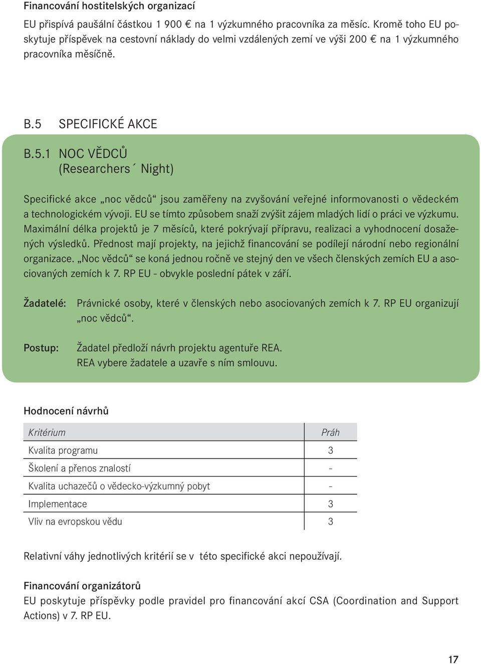 SPECIFICKÉ AKCE B.5.1 NOC VĚDCŮ (Researchers Night) Specifické akce noc vědců jsou zaměřeny na zvyšování veřejné informovanosti o vědeckém a technologickém vývoji.