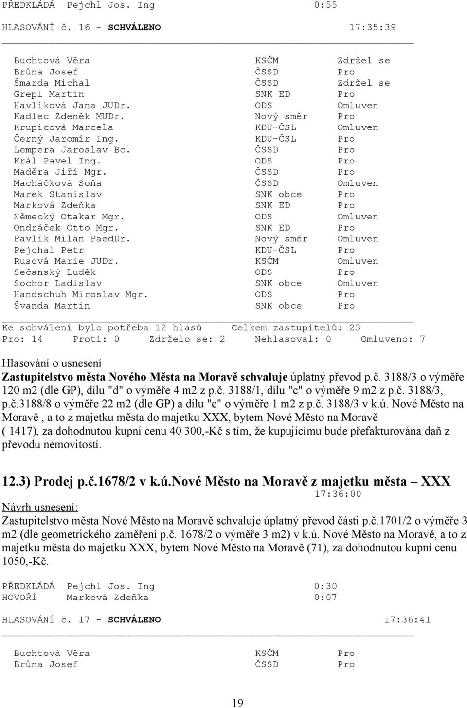 Moravě schvaluje úplatný převod p.č. 3188/3 o výměře 120 m2 (dle GP), dílu "d" o výměře 4 m2 z p.č. 3188/1, dílu "c" o výměře 9 m2 z p.č. 3188/3, p.č.3188/8 o výměře 22 m2 (dle GP) a dílu "e" o výměře 1 m2 z p.