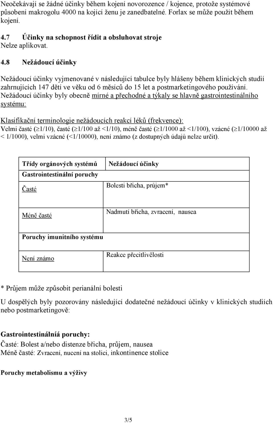 Nežádoucí účinky byly obecně mírné a přechodné a týkaly se hlavně gastrointestinálního systému: Klasifikační terminologie nežádoucích reakcí léků (frekvence): Velmi časté ( 1/10), časté ( 1/100 až