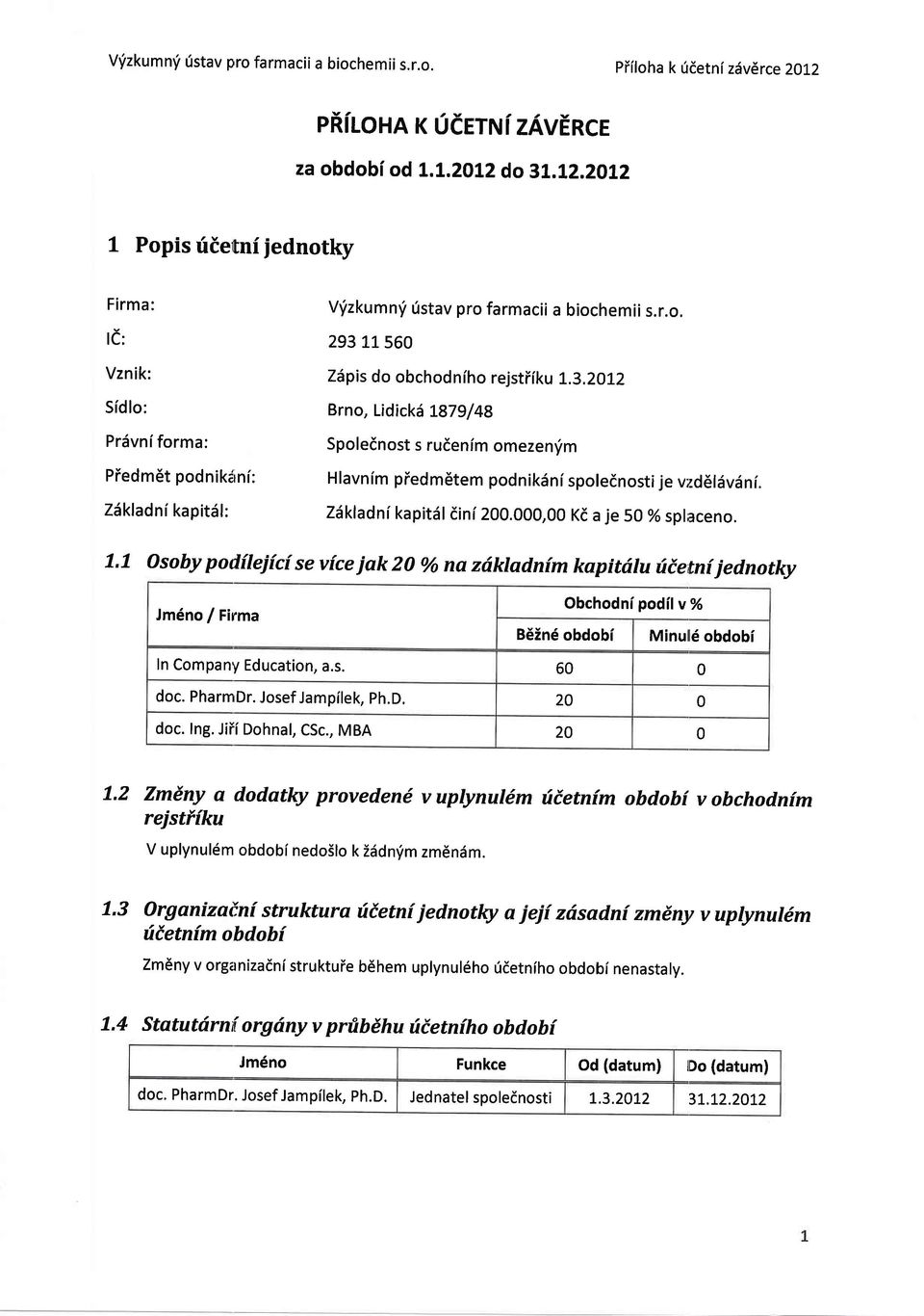 11 560 Vznik: Sidlo: Prdvnlforma: Piedm6t podnikiini: Ziikladni kapitsl: Ziipis do obchodniho rejstiiku!.3.