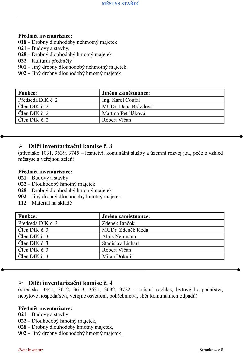 3 (středisko 1031, 3639, 3745 lesni