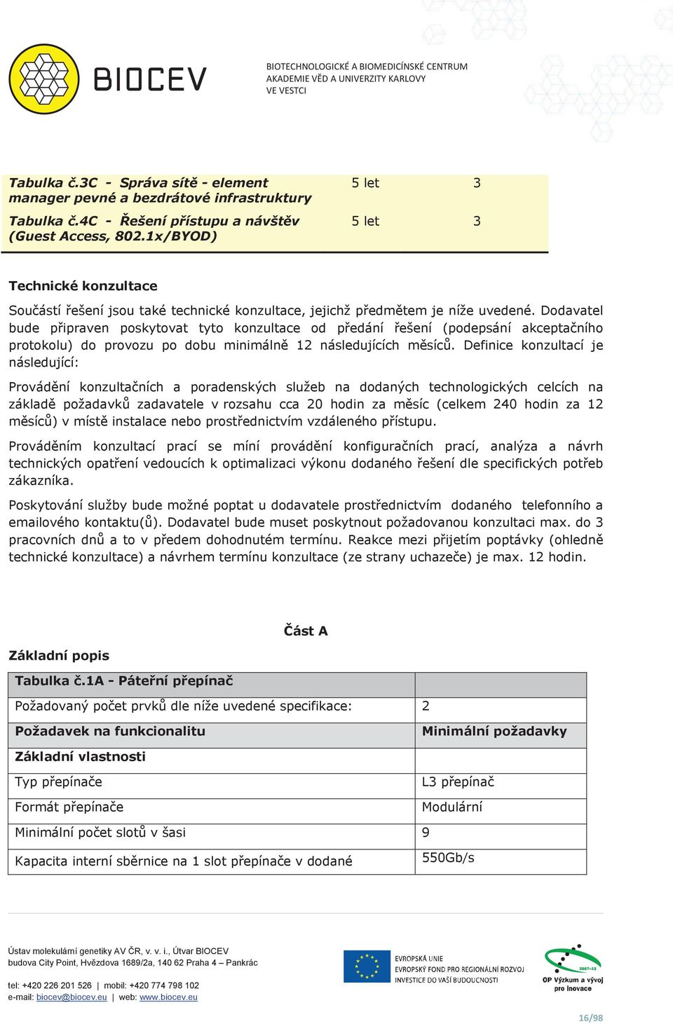 Dodavatel bude pipraven poskytovat tyto konzultace od pedání ešení (podepsání akceptaního protokolu) do provozu po dobu minimáln 12 následujících msíc.