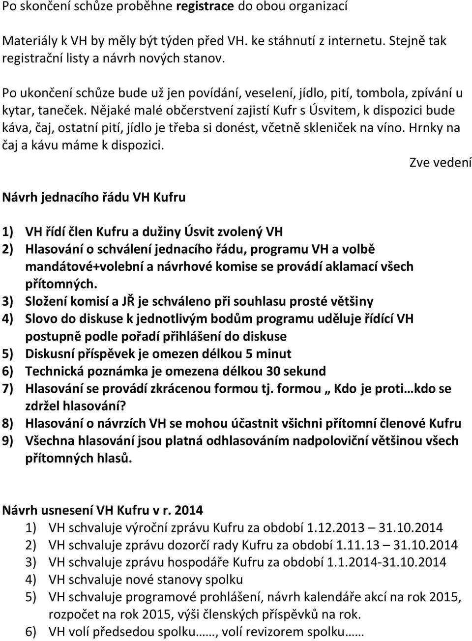 Nějaké malé občerstvení zajistí Kufr s Úsvitem, k dispozici bude káva, čaj, ostatní pití, jídlo je třeba si donést, včetně skleniček na víno. Hrnky na čaj a kávu máme k dispozici.