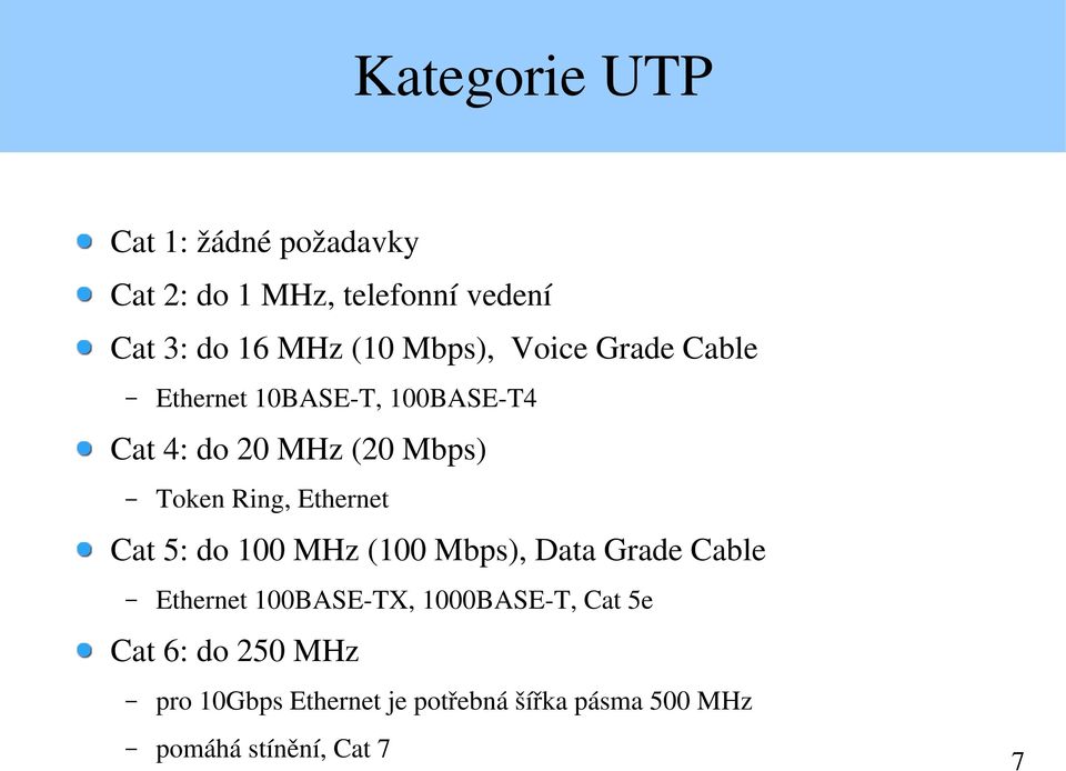 Ethernet Cat 5: do 100 MHz (100 Mbps), Data Grade Cable Ethernet 100BASE TX, 1000BASE T, Cat