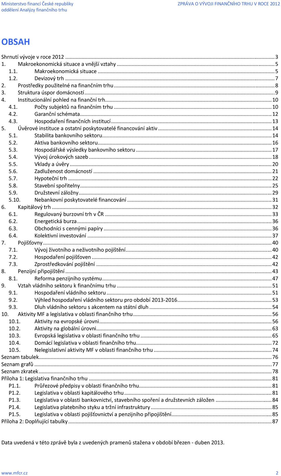 Úvěrové instituce a ostatní poskytovatelé financování aktiv... 14 5.1. Stabilita bankovního sektoru... 14 5.2. Aktiva bankovního sektoru... 16 5.3. Hospodářské výsledky bankovního sektoru... 17 5.4. Vývoj úrokových sazeb.