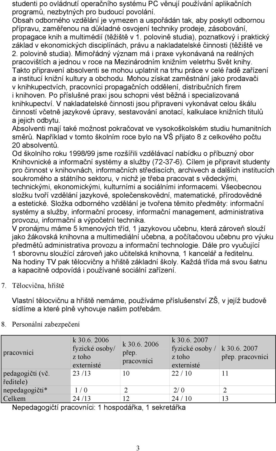 polovině studia), poznatkový i praktický základ v ekonomických disciplínách, právu a nakladatelské činnosti (těžiště ve 2. polovině studia).