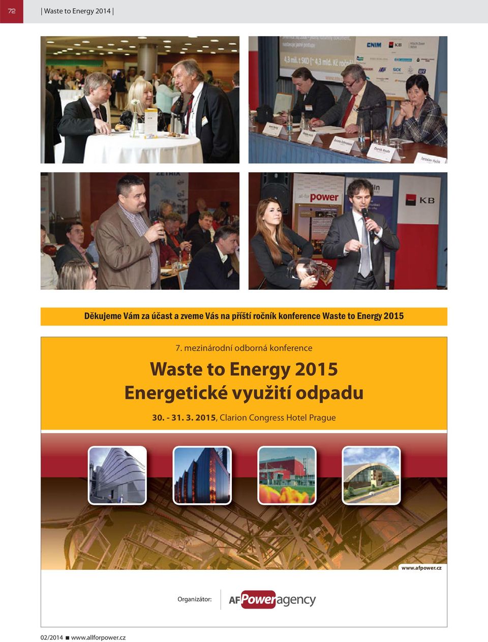 mezinárodní odborná konference Waste to Energy 2015 Energetické
