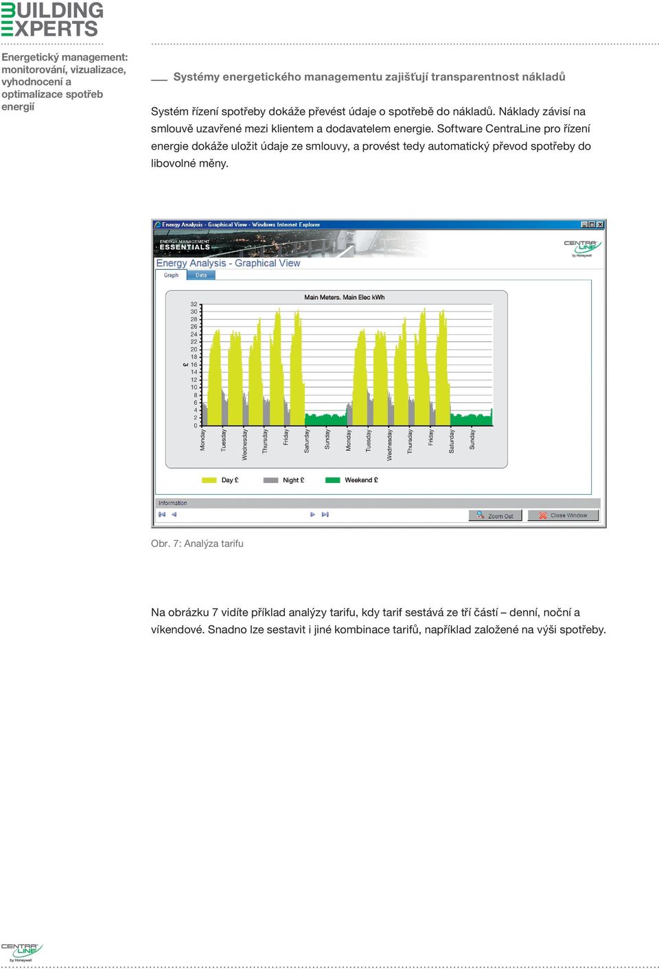 Software CentraLine pro řízení energie dokáže uložit údaje ze smlouvy, a provést tedy automatický převod spotřeby do libovolné měny. Obr.