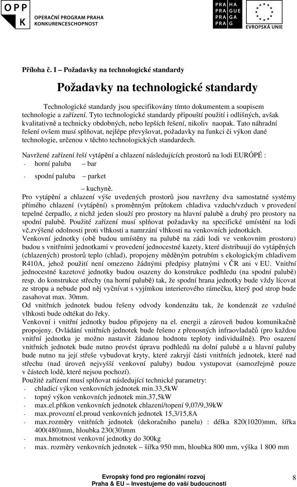 Tato náhradní řešení ovšem musí splňovat, nejlépe převyšovat, požadavky na funkci či výkon dané technologie, určenou v těchto technologických standardech.