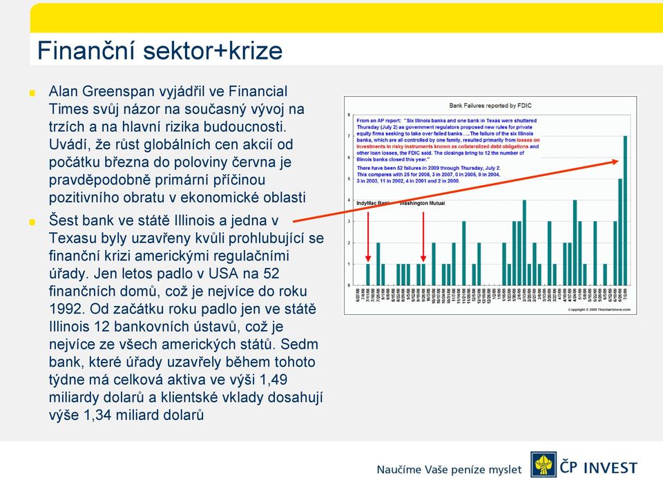 Texasu byly uzavřeny kvůli prohlubující se finanční krizi americkými regulačními úřady. Jen letos padlo v USA na 52 finančních domů, což je nejvíce do roku 1992.