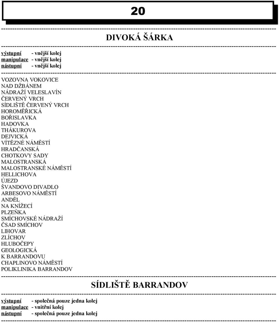 NÁMĚSTÍ HELLICHOVA ÚJEZD ŠVANDOVO DIVADLO ARBESOVO NÁMĚSTÍ ANDĚL NA KNÍŽECÍ PLZEŇKA SMÍCHOVSKÉ NÁDRAŽÍ ČSAD