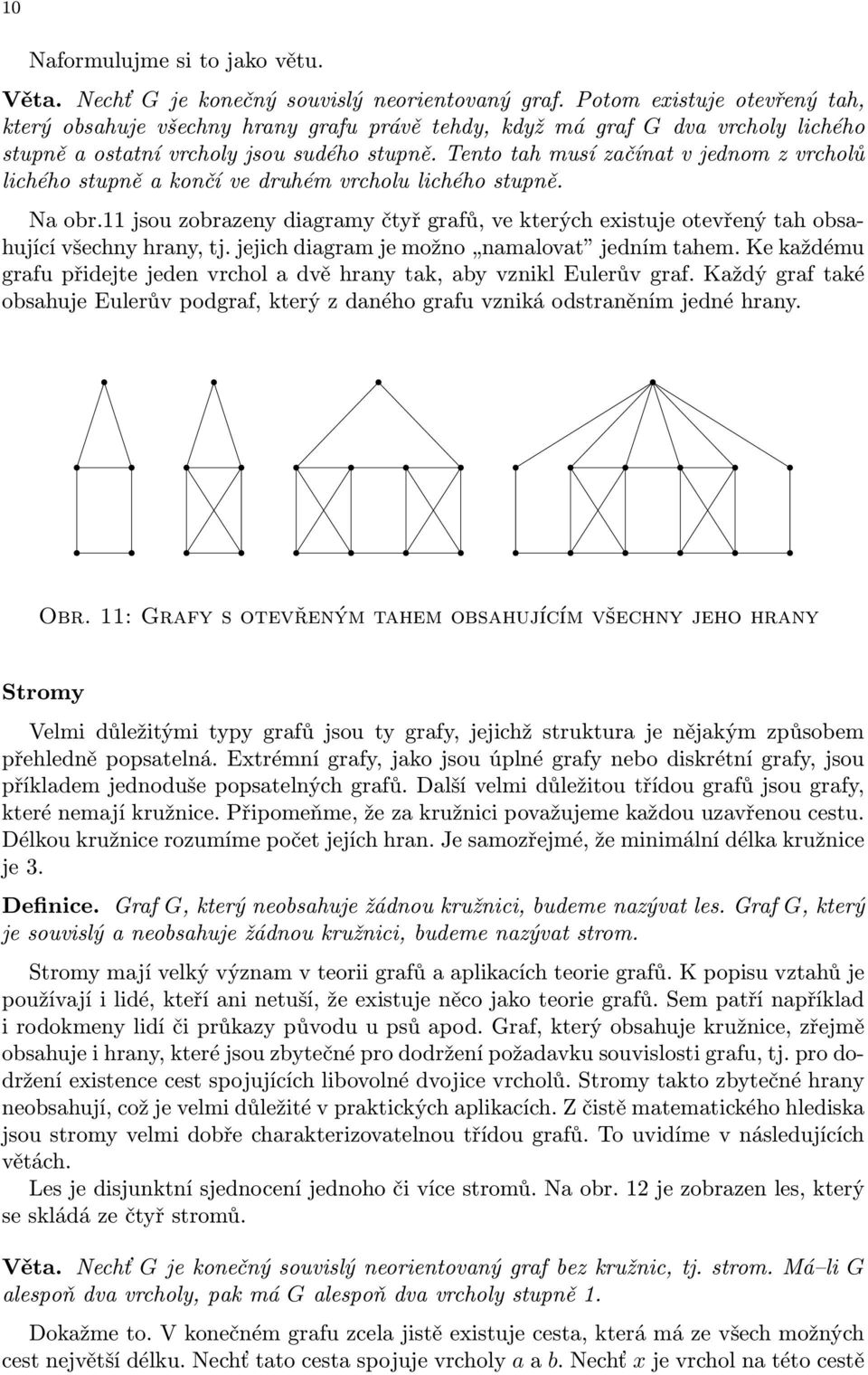 Tento th muí čínt v jednom vrholů lihého tupně končí ve druhém vrholu lihého tupně. N or. jou oreny digrmy čtyř grfů, ve kterýh exituje otevřený th ohujíí všehny hrny, tj.