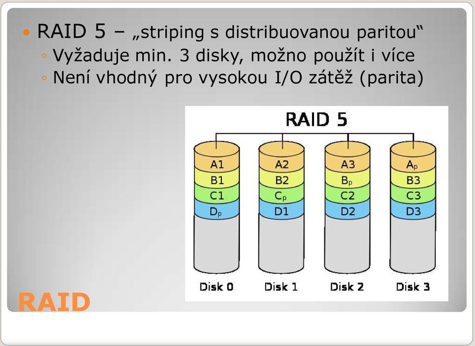 3 disky, možno použít i více