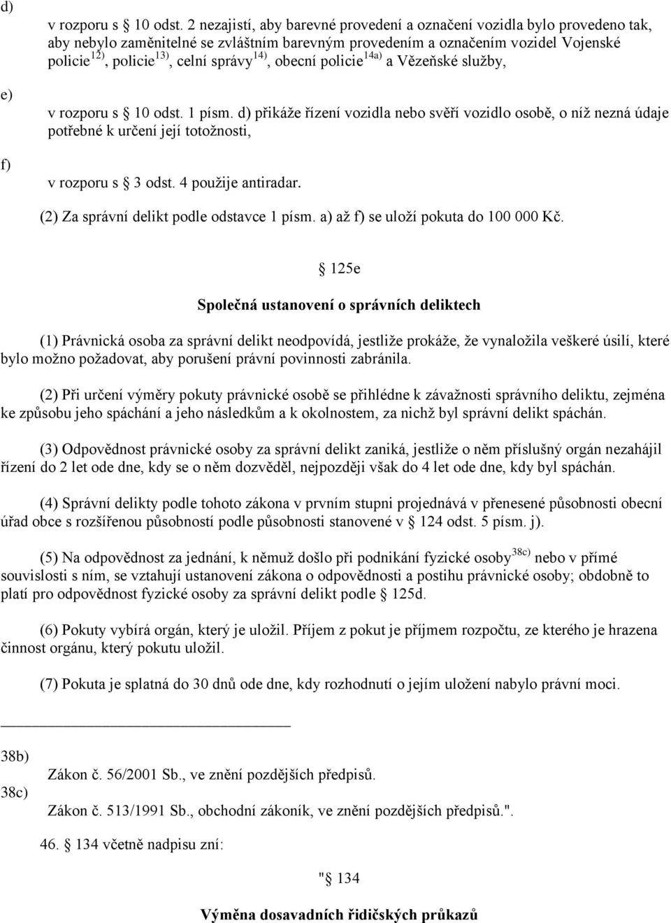 14), obecní policie 14a) a Vězeňské služby, v rozporu s 10 odst. 1 písm. d) přikáže řízení vozidla nebo svěří vozidlo osobě, o níž nezná údaje potřebné k určení její totožnosti, v rozporu s 3 odst.