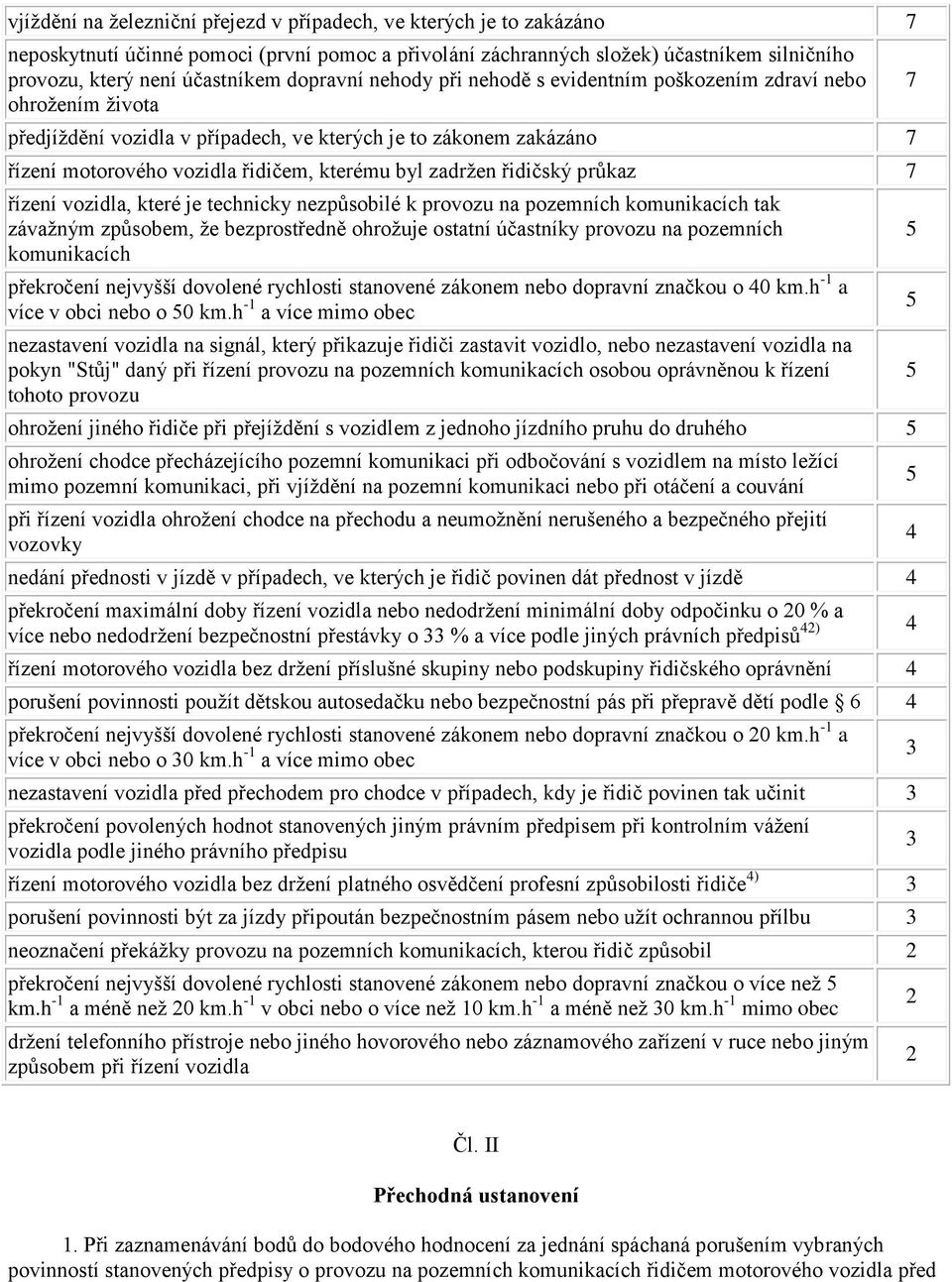 zadržen řidičský průkaz 7 řízení vozidla, které je technicky nezpůsobilé k provozu na pozemních komunikacích tak závažným způsobem, že bezprostředně ohrožuje ostatní účastníky provozu na pozemních