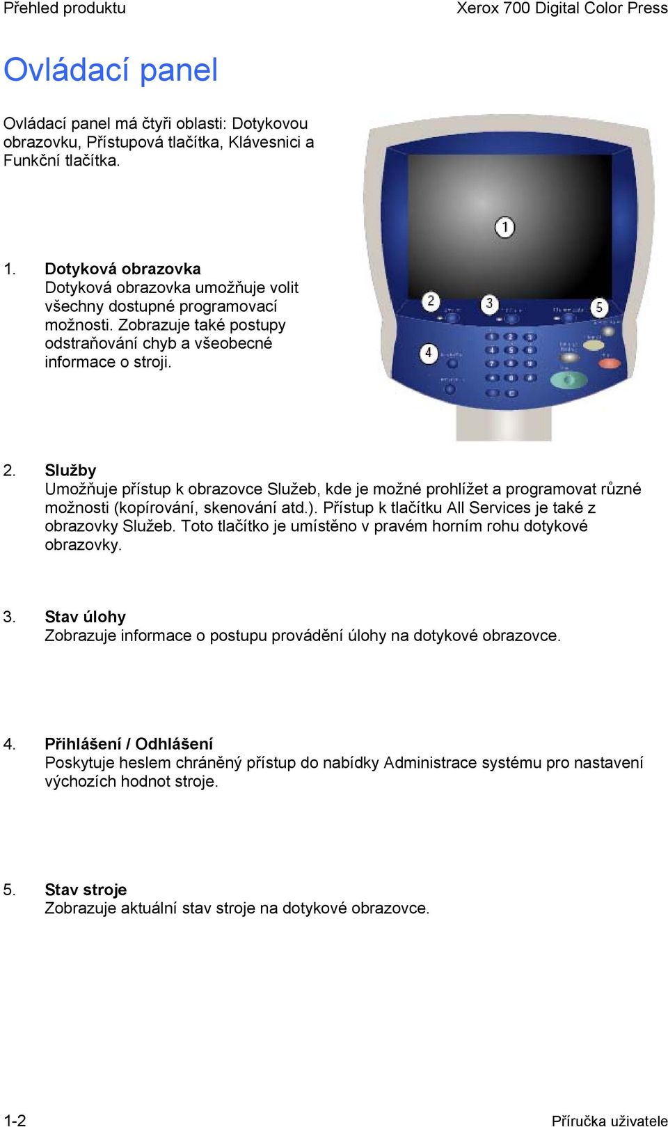 Služby Umožňuje přístup k obrazovce Služeb, kde je možné prohlížet a programovat různé možnosti (kopírování, skenování atd.). Přístup k tlačítku All Services je také z obrazovky Služeb.