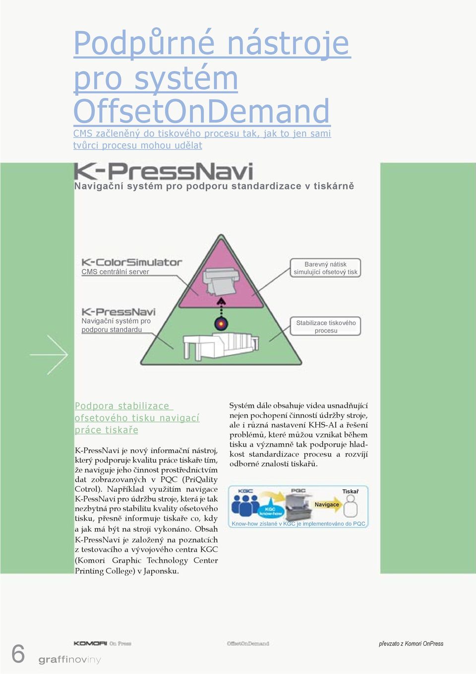 informační nástroj, který podporuje kvalitu práce tiskaře tím, že naviguje jeho činnost prostřednictvím dat zobrazovaných v PQC (PriQality Cotrol).