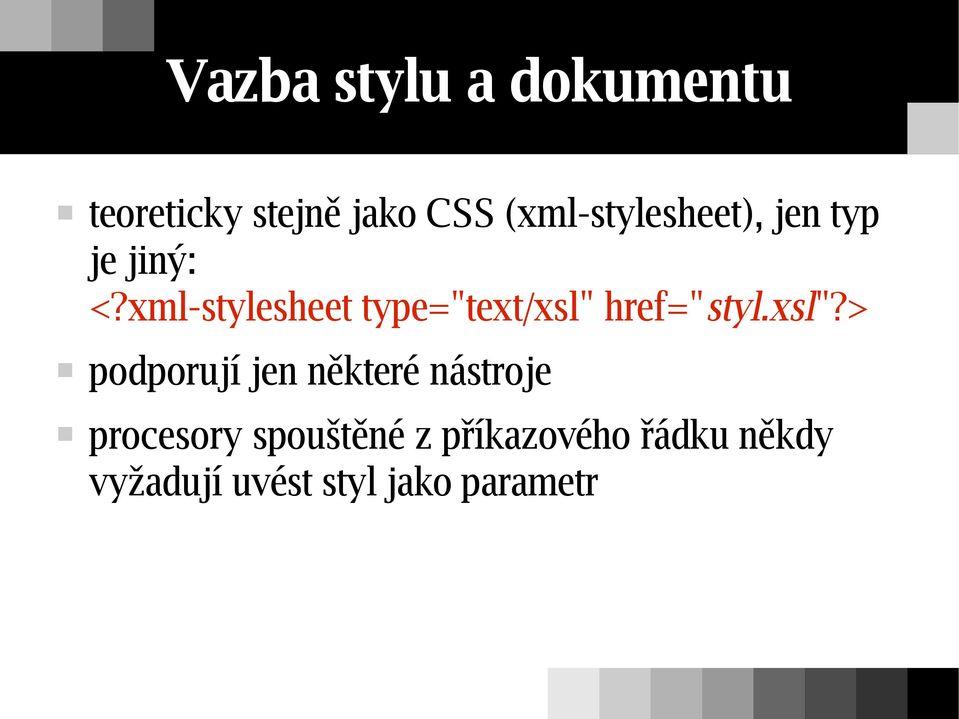 xml-stylesheet type="text/xsl" 