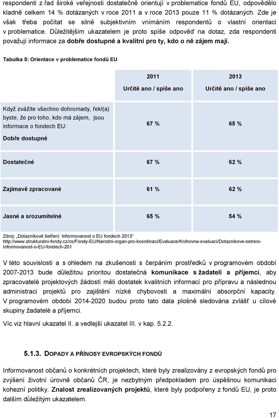 Důležitějším ukazatelem je proto spíše odpověď na dotaz, zda respondenti považují informace za dobře dostupné a kvalitní pro ty, kdo o ně zájem mají.