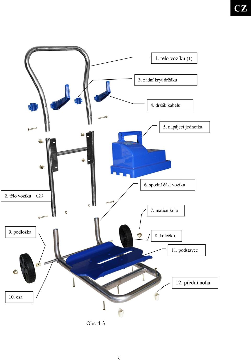 spodní ást vozíku 2. tlo vozíku 2 7.