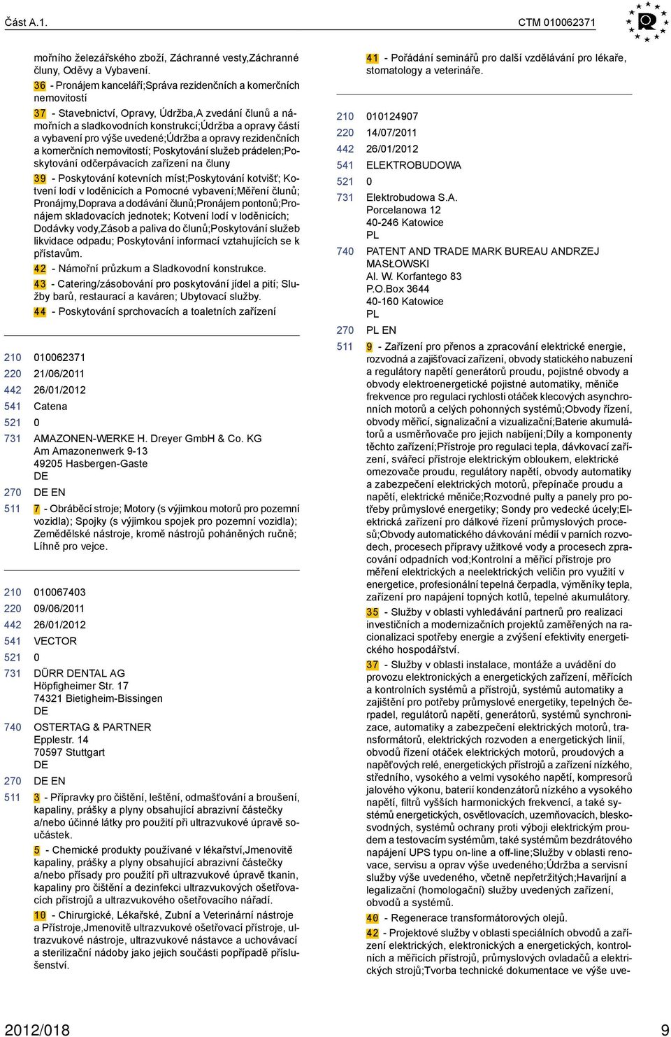 uvedené;údržba a opravy rezidenčních a komerčních nemovitostí; Poskytování služeb prádelen;poskytování odčerpávacích zařízení na čluny 39 - Poskytování kotevních míst;poskytování kotvišť; Kotvení