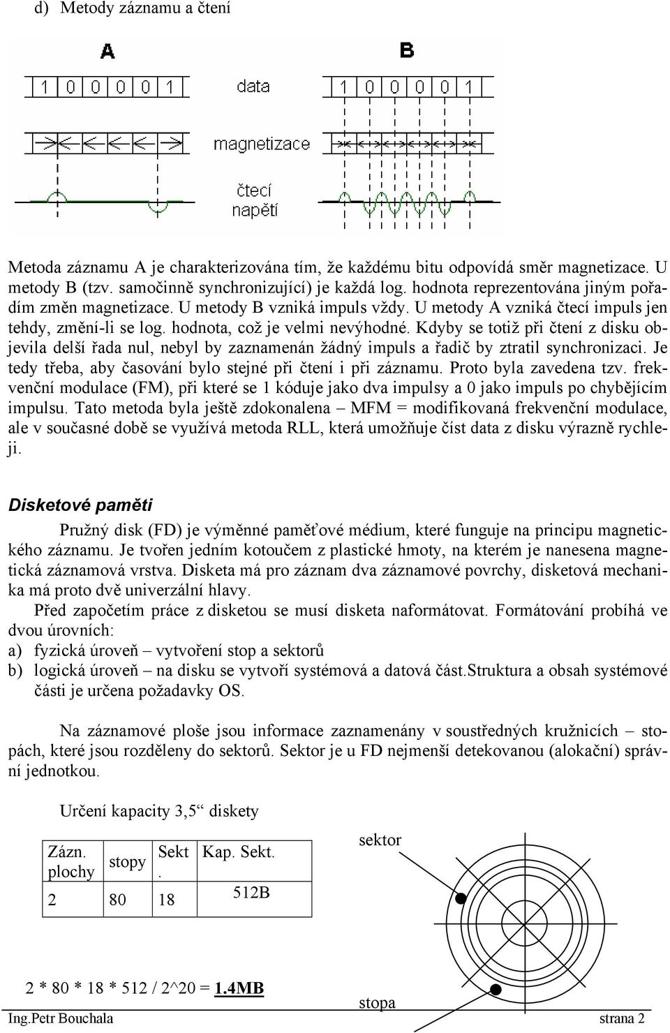 Kdyby se totiž při čtení z disku objevila delší řada nul, nebyl by zaznamenán žádný impuls a řadič by ztratil synchronizaci. Je tedy třeba, aby časování bylo stejné při čtení i při záznamu.