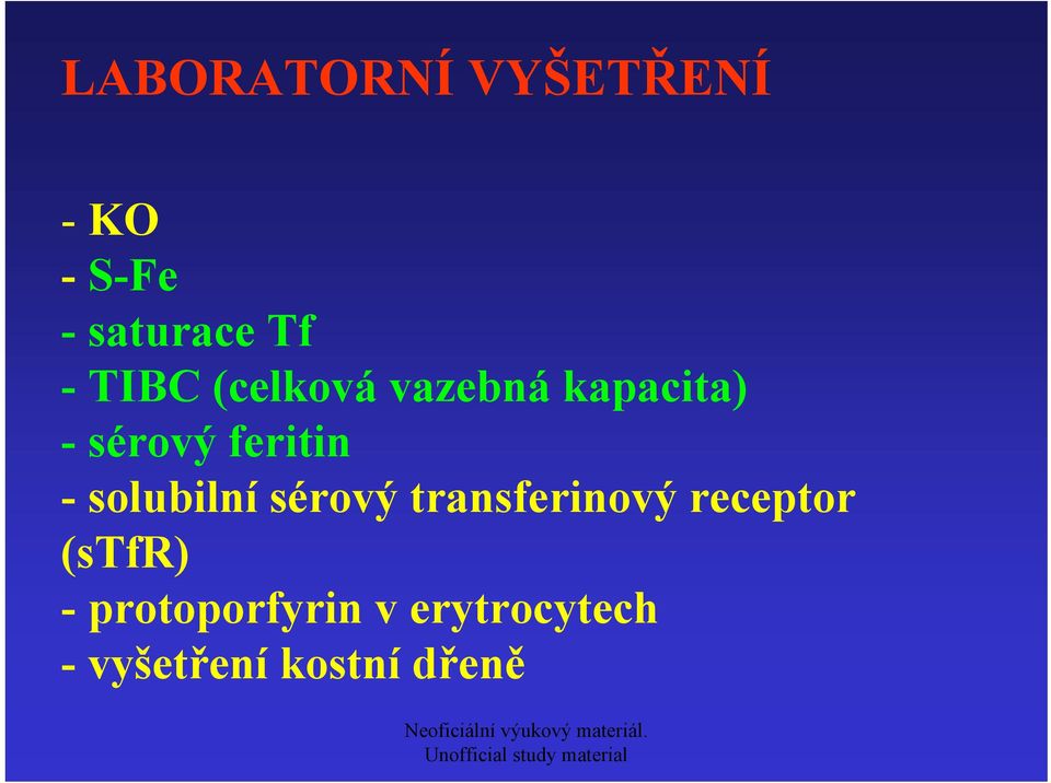 solubilní sérový transferinový receptor (stfr) -