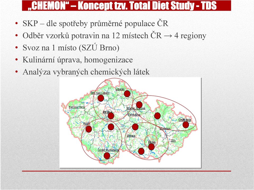 populace ČR Odběr vzorků potravin na 12 místech ČR 4