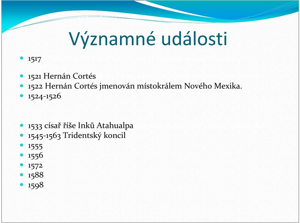 1522 Hernán Cortés jmenován místokrálem Nového Mexika.