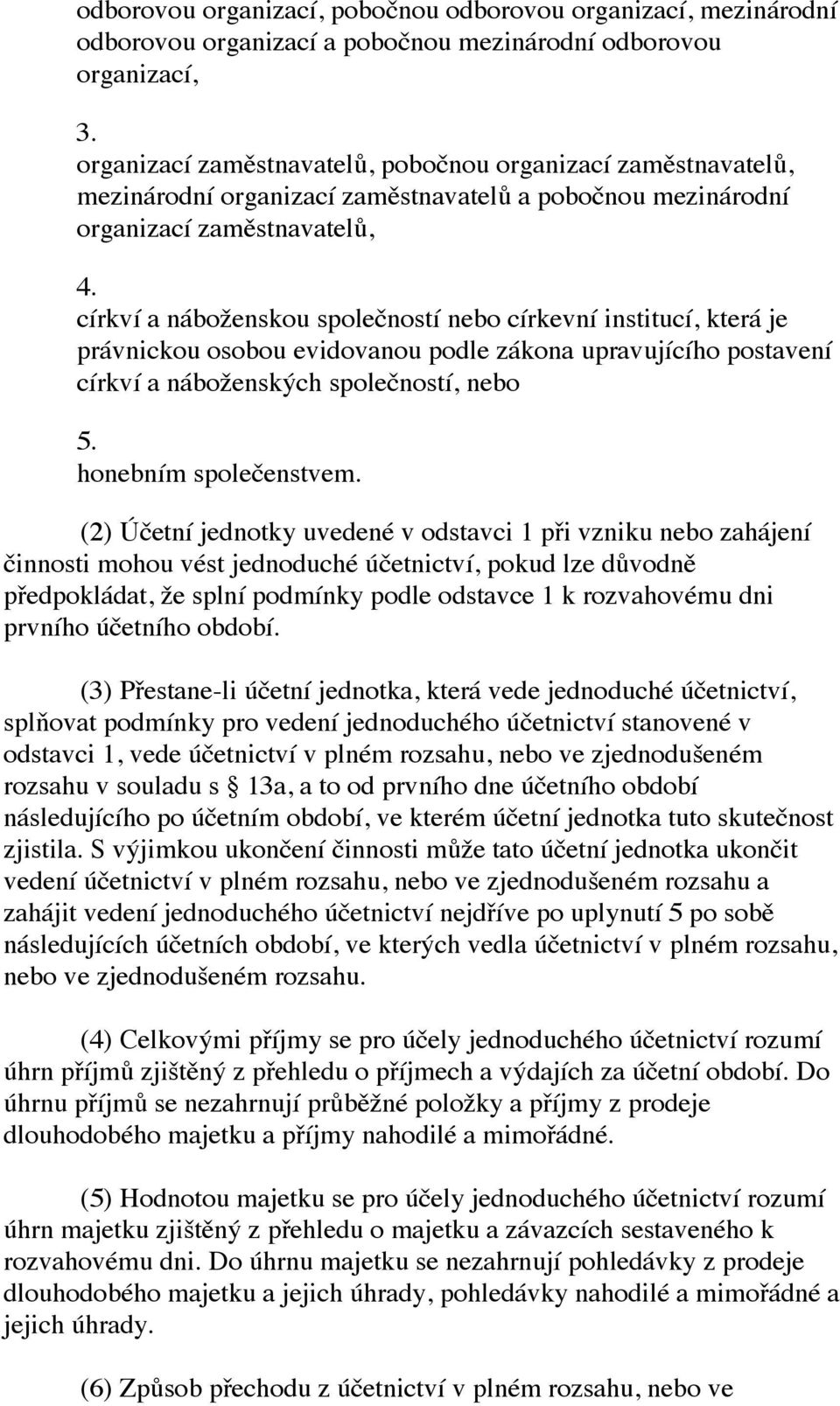 církví a náboženskou společností nebo církevní institucí, která je právnickou osobou evidovanou podle zákona upravujícího postavení církví a náboženských společností, nebo 5. honebním společenstvem.