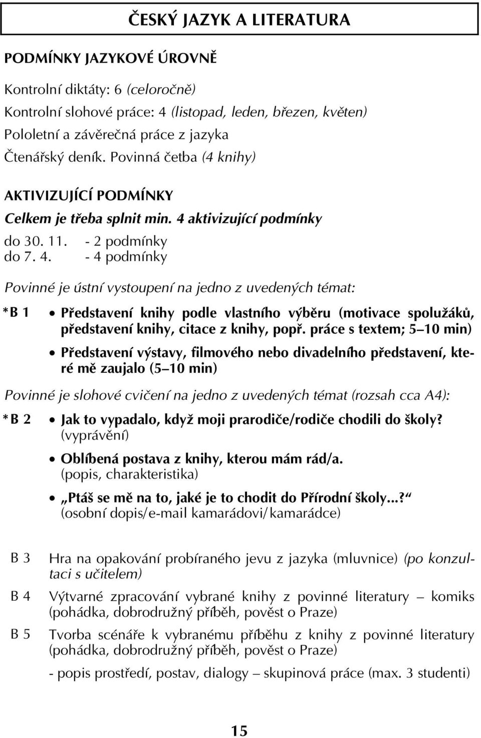 aktivizující podmínky do 30. 11. - 2 podmínky do 7. 4.