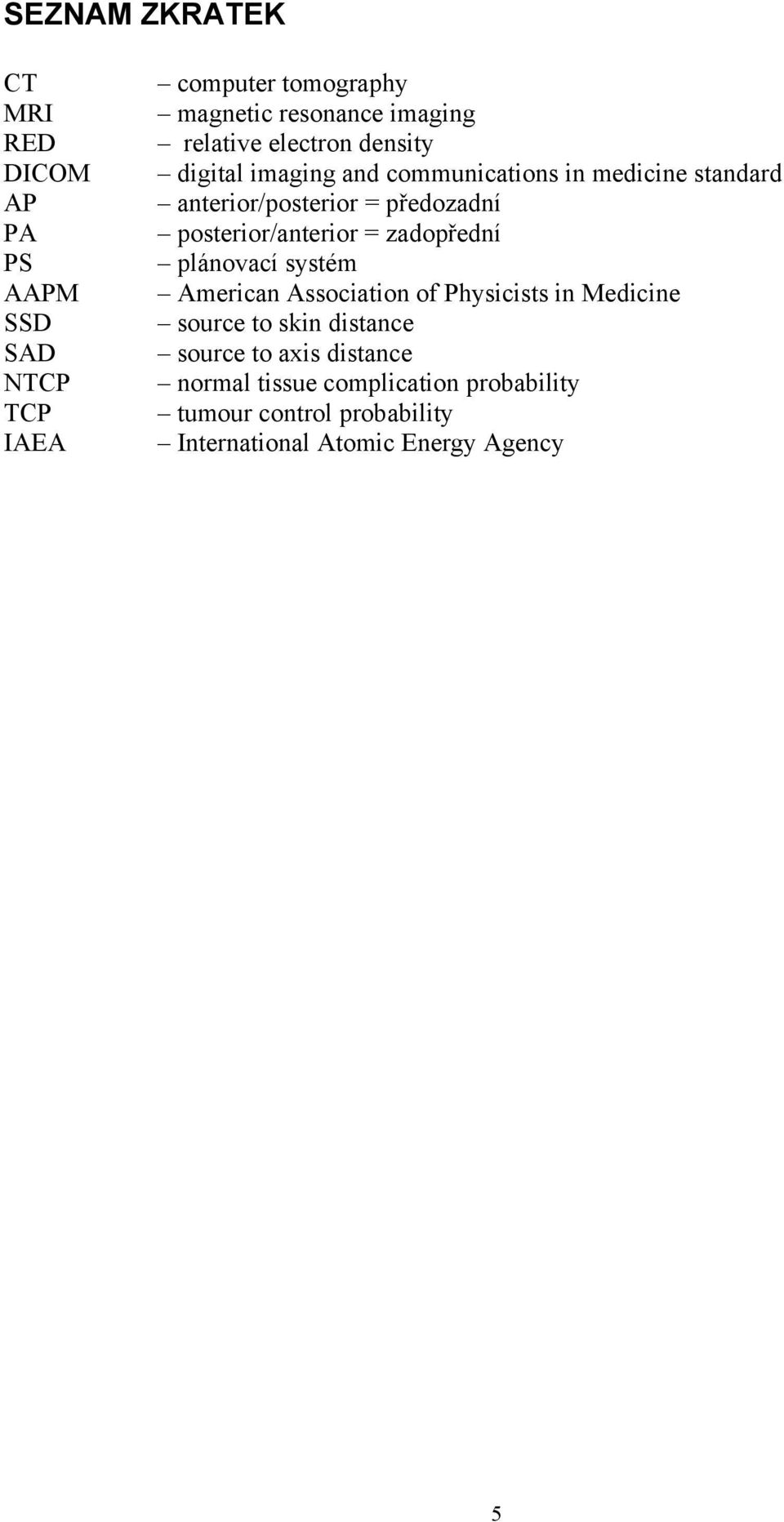 posterior/anterior = zadopřední plánovací systém American Association of Physicists in Medicine source to skin