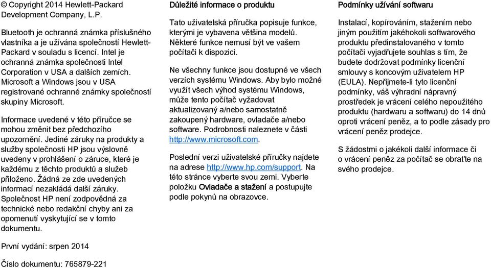 Informace uvedené v této příručce se mohou změnit bez předchozího upozornění.