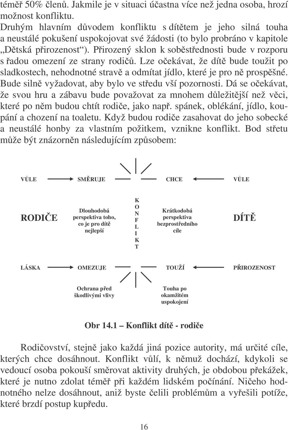 Pirozený sklon k sobstednosti bude v rozporu s adou omezení ze strany rodi. Lze oekávat, že dít bude toužit po sladkostech, nehodnotné strav a odmítat jídlo, které je pro n prospšné.