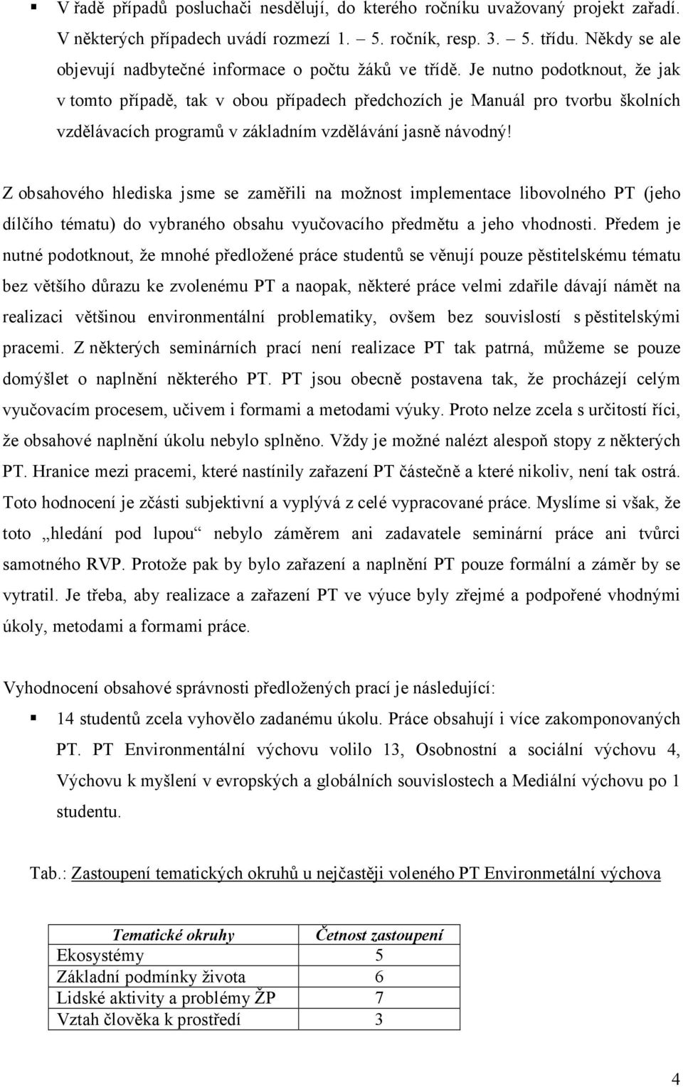 Je nutno podotknout, že jak v tomto případě, tak v obou případech předchozích je Manuál pro tvorbu školních vzdělávacích programů v základním vzdělávání jasně návodný!