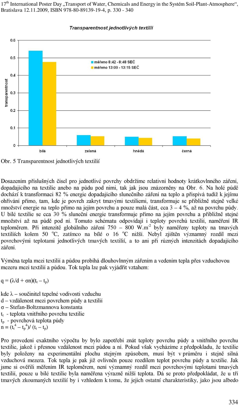 Na holé půdě dochází k transformaci 82 % energie dopadajícího slunečního záření na teplo a přispívá tudíž k jejímu ohřívání přímo, tam, kde je povrch zakryt tmavými textiliemi, transformuje se