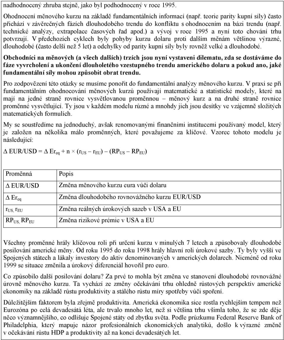 ) a vývoj v roce 1995 a nyní toto chování trhu potvrzují.