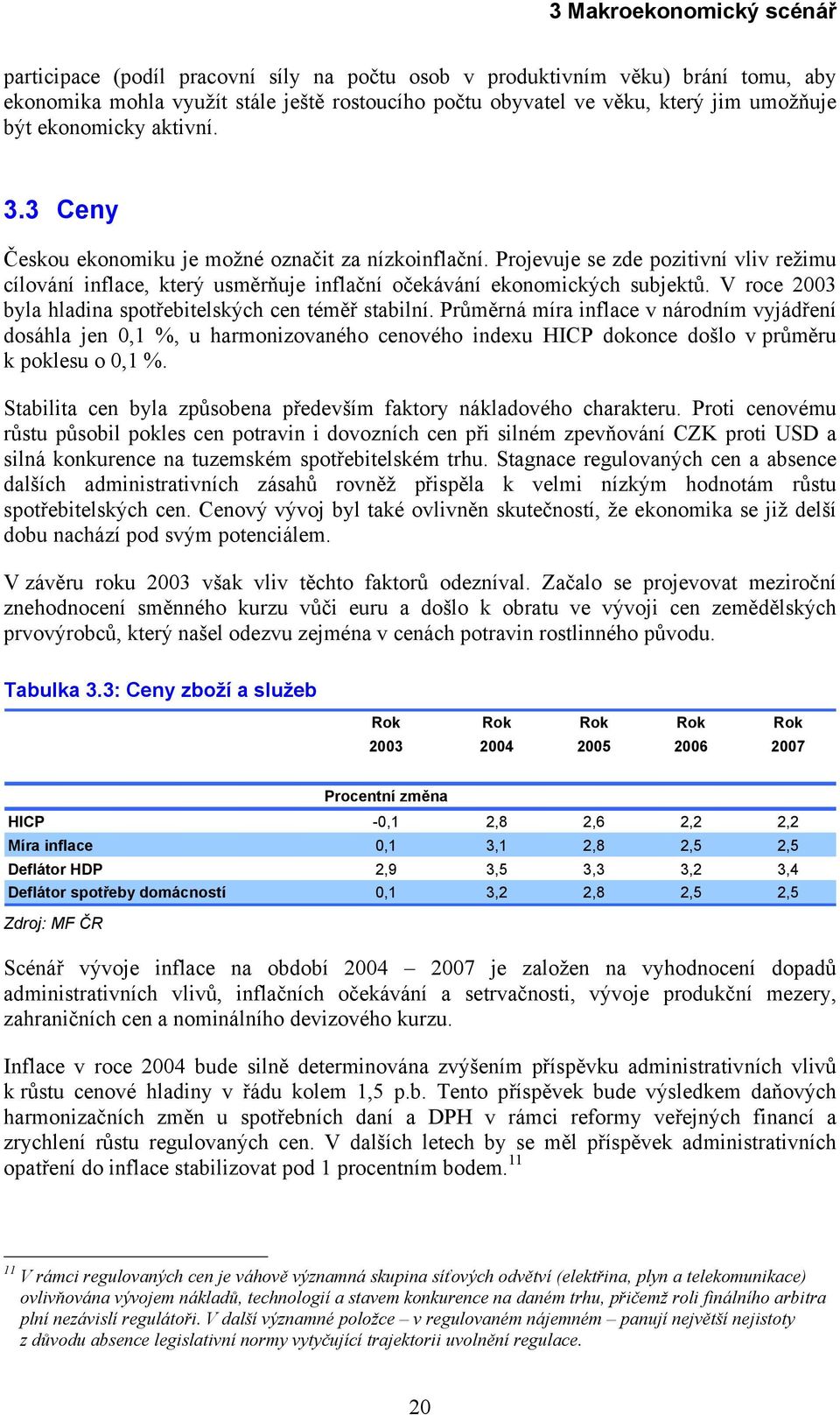 V roce 2003 byla hladina spotřebitelských cen téměř stabilní.