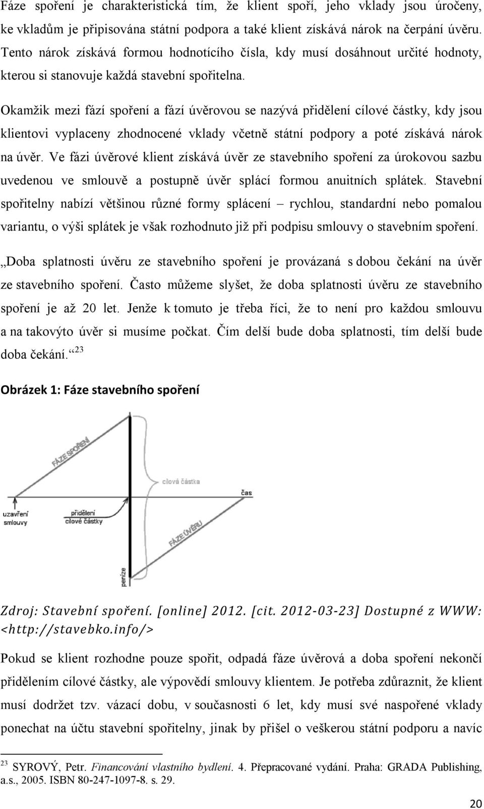 Okamžik mezi fází spoření a fází úvěrovou se nazývá přidělení cílové částky, kdy jsou klientovi vyplaceny zhodnocené vklady včetně státní podpory a poté získává nárok na úvěr.