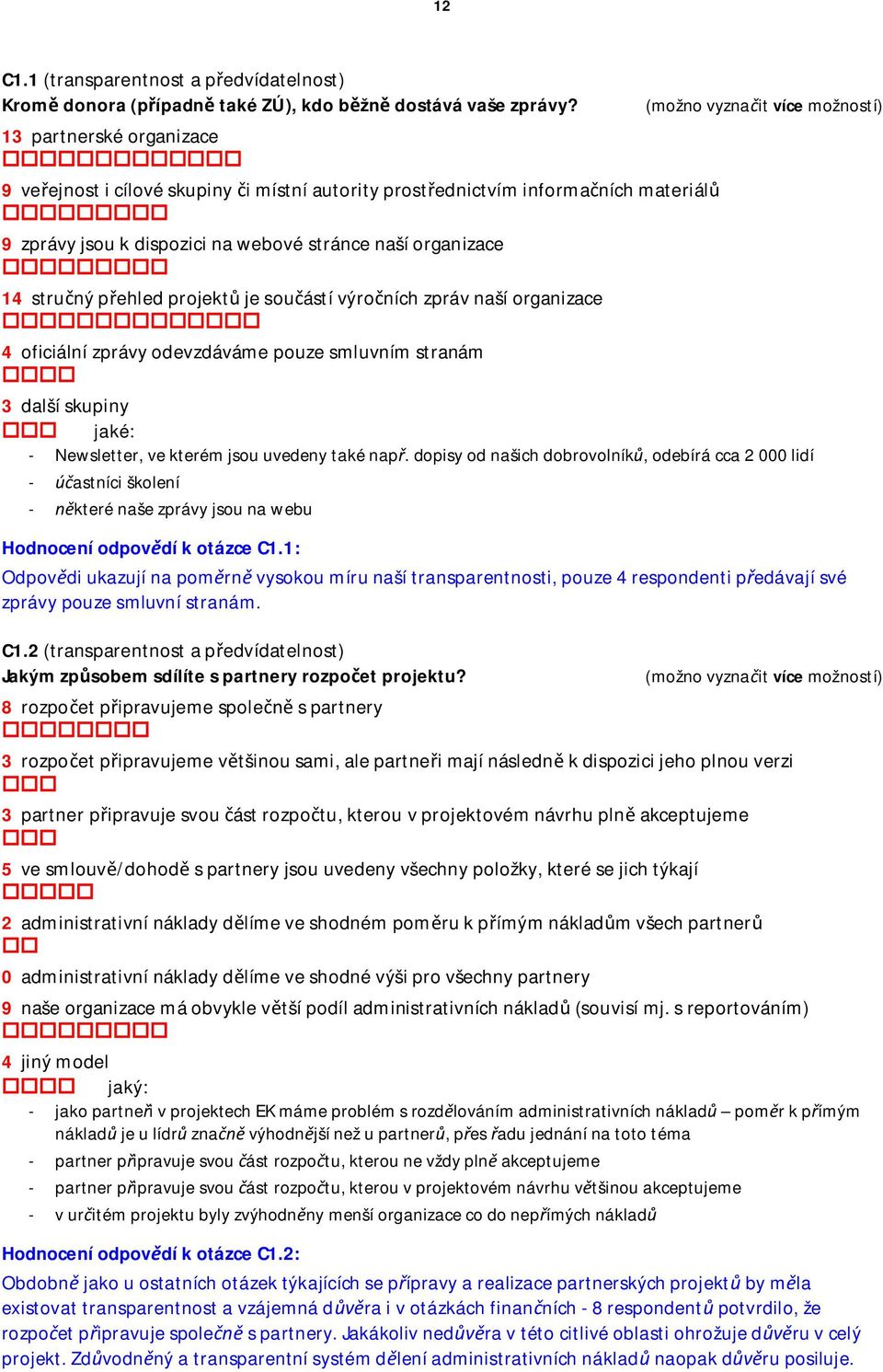 souástí výroních zpráv naší organizace 4 oficiální zprávy odevzdáváme pouze smluvním stranám (možno vyznait více možností) 3 další skupiny jaké: - Newsletter, ve kterém jsou uvedeny také nap.