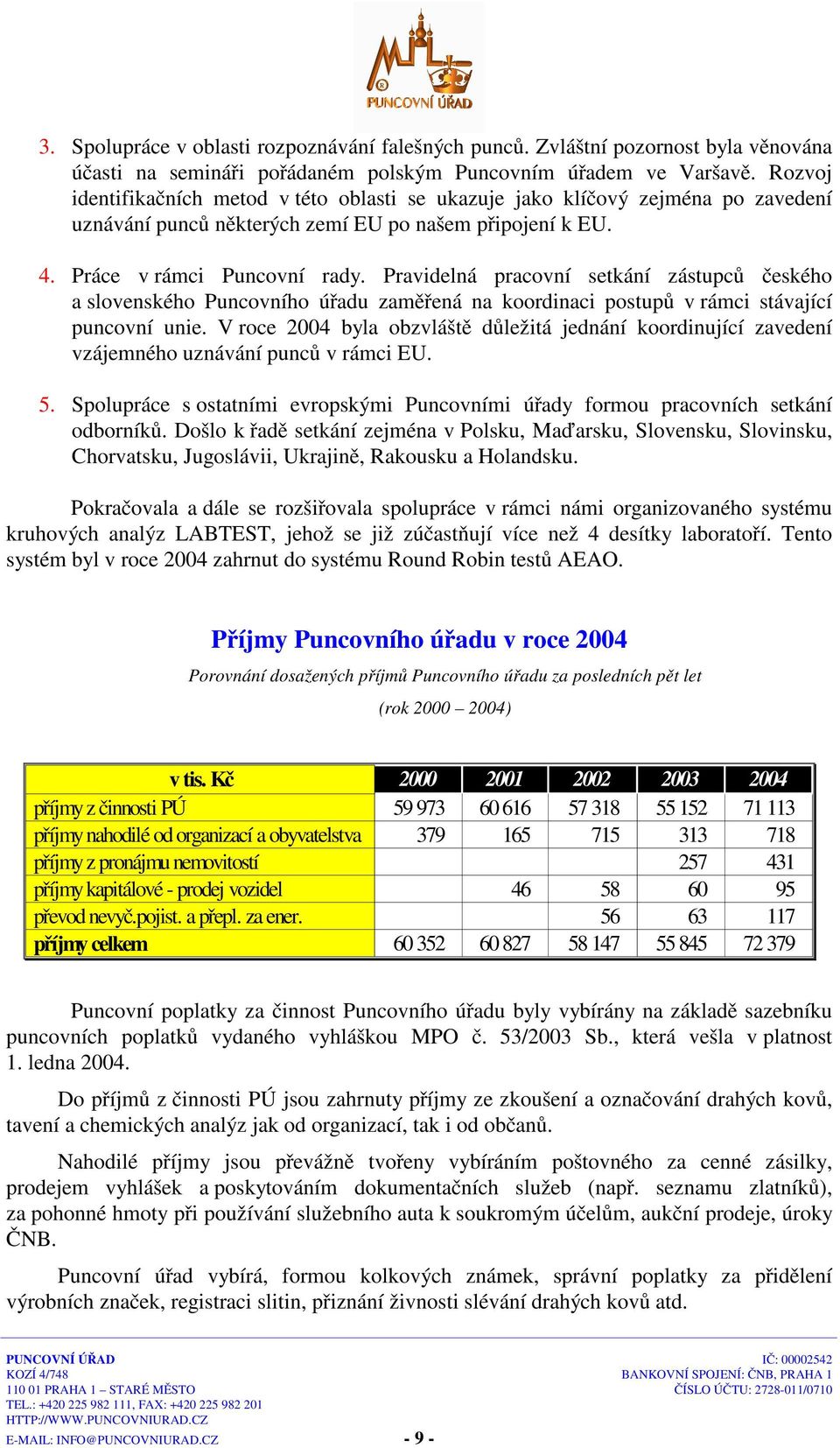 Pravidelná pracovní setkání zástupců českého a slovenského Puncovního úřadu zaměřená na koordinaci postupů v rámci stávající puncovní unie.