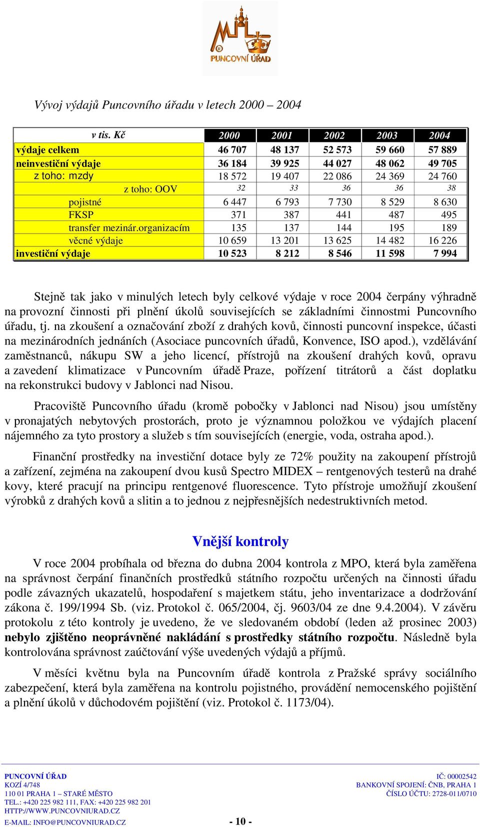 investiční výdaje z toho: OOV 32 33 36 36 38 6 447 6 793 7 730 8 529 8 630 pojistné FKSP transfer mezinár.