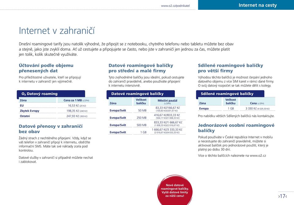 zvyklí doma. Ať už cestujete a připojujete se často, nebo jste v zahraničí jen jednou za čas, můžete platit jen tolik, kolik skutečně využíváte.