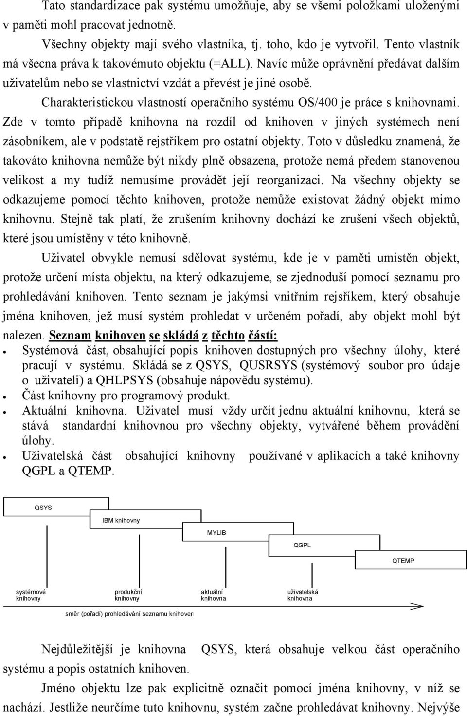 Charakteristickou vlastností operačního systému OS/400 je práce s knihovnami.